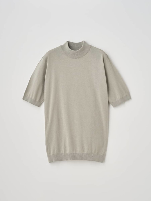 モックネック半袖コットンニットＴシャツ | ARBER | 30G MODERN FIT 詳細画像 PARCHMENT 2