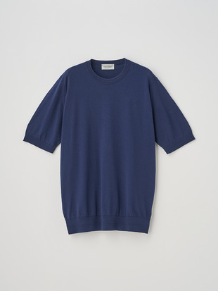 ティッピング半袖コットンニットＴシャツ | ASA | 30G EASY FIT