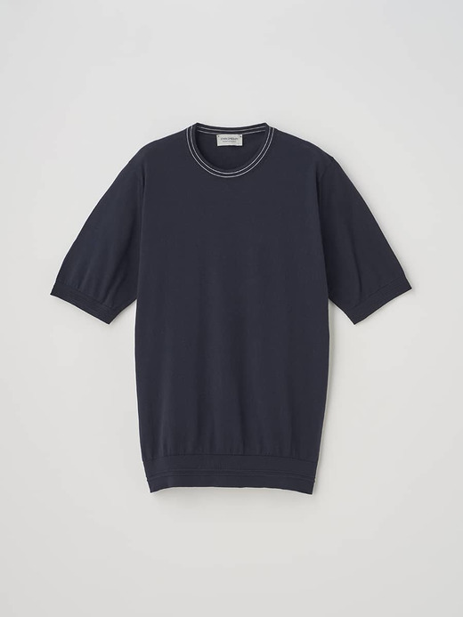 ティッピング半袖コットンニットＴシャツ | ASA | 30G EASY FIT 詳細画像 NO5(ASA) 2