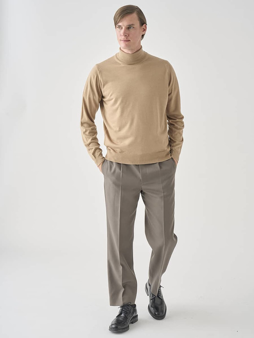 ［LUXURY FIBRES］カシミヤシルクタートルネック長袖ニットプルオーバー | BRAMWELL | 30G EASY FIT 詳細画像 CAMEL 10