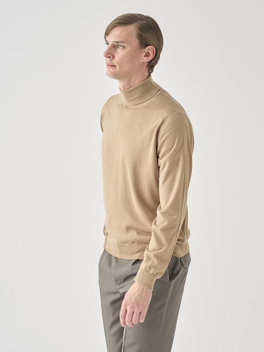 ［LUXURY FIBRES］カシミヤシルクタートルネック長袖ニットプルオーバー | BRAMWELL | 30G EASY FIT 詳細画像 CAMEL 6