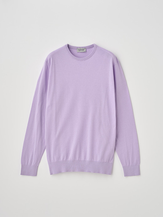 クルーネック長袖コットンニットプルオーバー | DAVID | 30G MODERN FIT 詳細画像 LILAC BREEZE 2