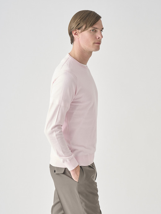 クルーネック長袖コットンニットプルオーバー | DAVID | 30G MODERN FIT 詳細画像 SOFT PINK 7