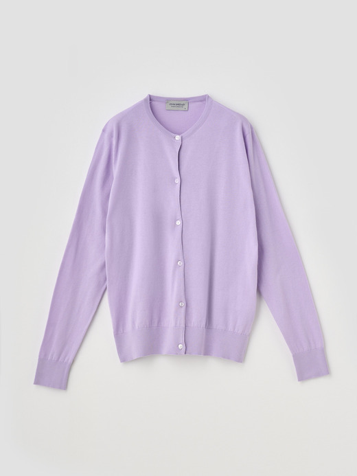 クルーネック長袖コットンニットカーディガン | ELINOR | 30G MODERN FIT 詳細画像 LILAC BREEZE 1