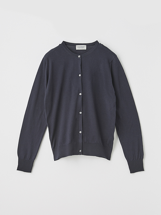 クルーネック長袖コットンニットカーディガン | ELINOR | 30G MODERN FIT 詳細画像 NAVY 1