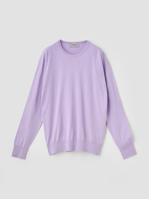 クルーネック長袖コットンニットプルオーバー | EVONNE | 30G MODERN FIT 詳細画像 LILAC BREEZE 1