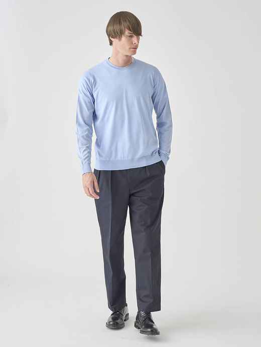 ［LUXURY FIBRES］コットンカシミヤ長袖ニットプルオーバー | FARR | 30G EASY FIT 詳細画像 CLEAR BLUE 9