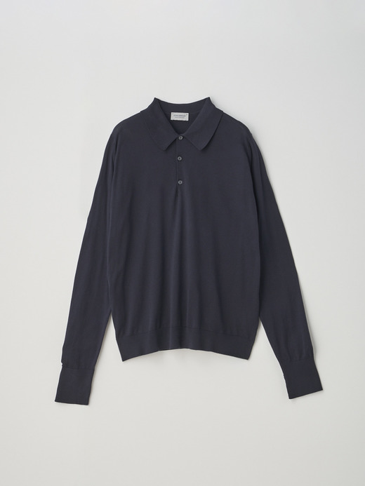 長袖コットンニットクラシックポロシャツ | FINCHLEY | 30G EASY FIT 詳細画像 NAVY 1