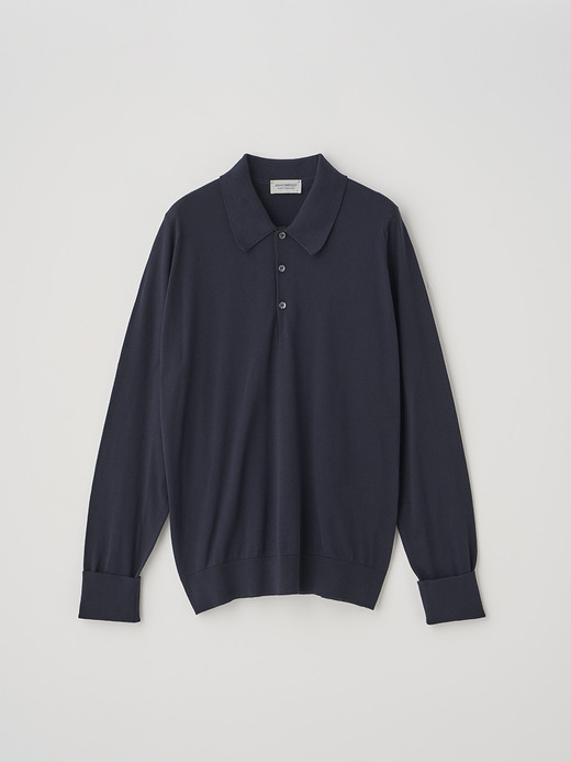 長袖コットンニットクラシックポロシャツ | FINCHLEY | 30G EASY FIT 詳細画像 NAVY 4