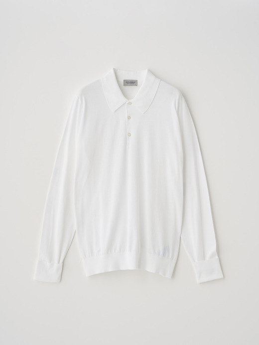 長袖コットンニットクラシックポロシャツ | FINCHLEY | 30G EASY FIT 詳細画像 WHITE 2