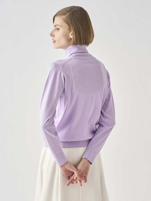 タートルネック長袖コットンニットプルオーバー | FRANCES | 30G MODERN FIT 詳細画像 LILAC BREEZE 5