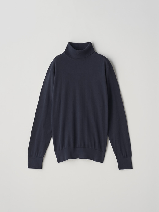 タートルネック長袖コットンニットプルオーバー | FRANCES | 30G MODERN FIT 詳細画像 NAVY 1