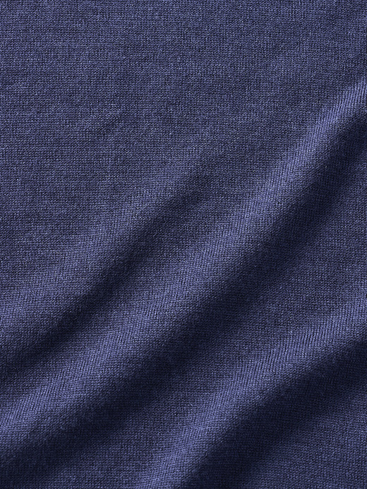 ［LUXURY FIBRES］カシミヤシルククルーネック長袖ニットカーディガン | HAIZEL | 30G 詳細画像 ROYAL NAVY 3