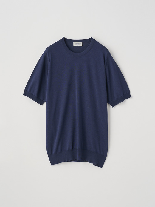 [Anglo Indian Gauze] クルーネックニットＴシャツ | HILCOTE | 30G EASY FIT 詳細画像 PEACOAT BLUE 2