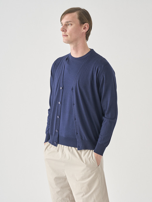 [Anglo Indian Gauze] クルーネックニットＴシャツ | HILCOTE | 30G EASY FIT 詳細画像 PEACOAT BLUE 8