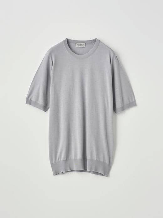 [Anglo Indian Gauze] クルーネックニットＴシャツ | HILCOTE | 30G EASY FIT 詳細画像 SILVER BIRCH 1