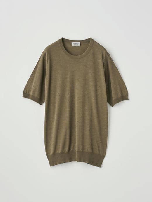 [Anglo Indian Gauze] クルーネックニットＴシャツ | HILCOTE | 30G EASY FIT 詳細画像 SEPIA 1