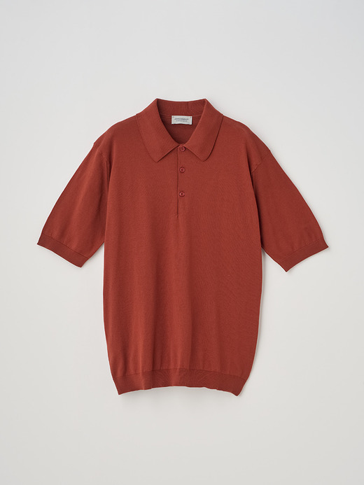 半袖コットンニットクラシックポロシャツ | ISIS | 30G EASY FIT 詳細画像 BAKED RED 1