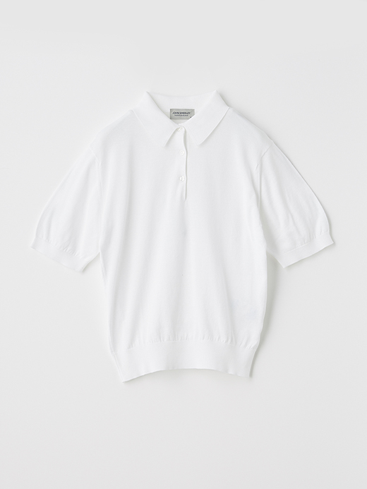 半袖コットンニットポロシャツ | JILL | 30G COMMON FIT 詳細画像 WHITE 1