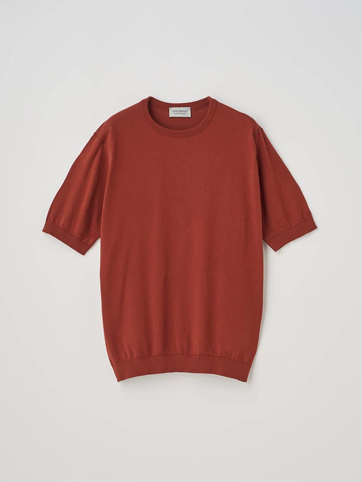 クルーネック半袖コットンニットＴシャツ | KIELL | 30G MODERN FIT 詳細画像 BAKED RED 2