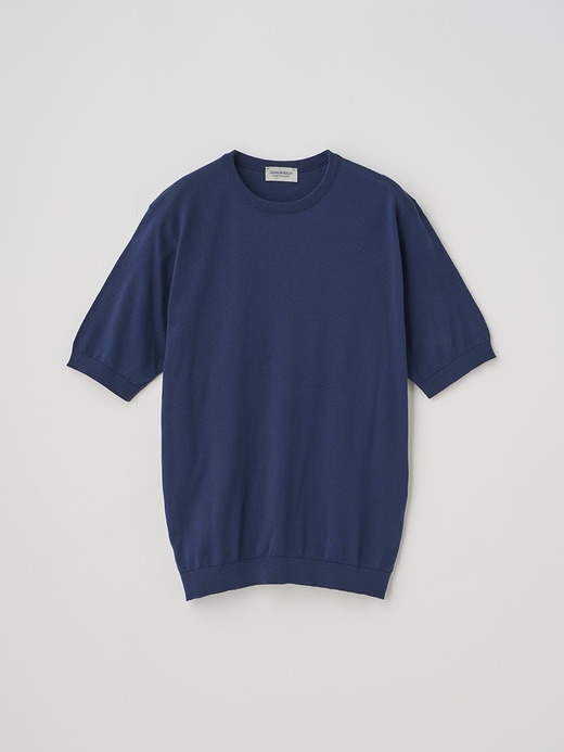 クルーネック半袖コットンニットＴシャツ | KIELL | 30G MODERN FIT 詳細画像 FRENCH NAVY 1