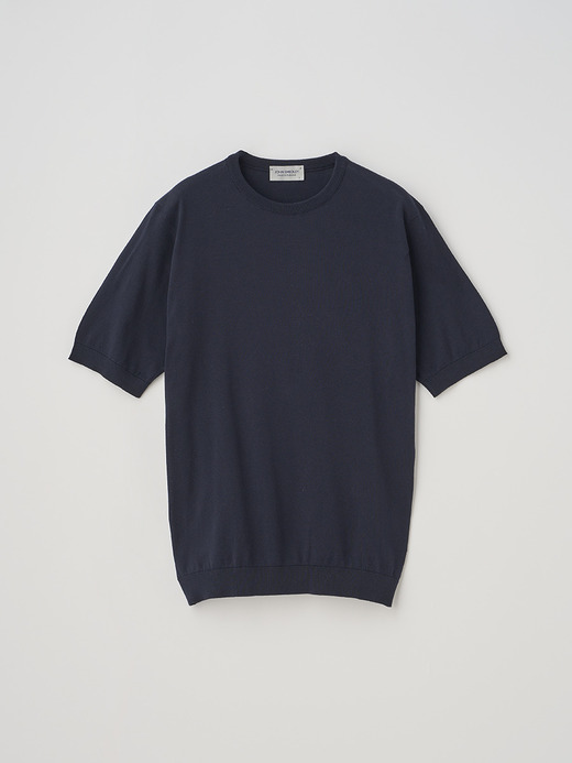 クルーネック半袖コットンニットＴシャツ | KIELL | 30G MODERN FIT 詳細画像 NAVY 1