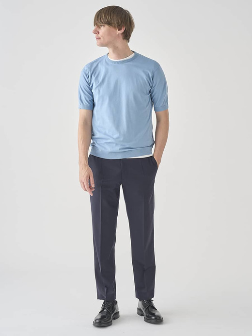 クルーネック半袖コットンニットＴシャツ | KIELL | 30G MODERN FIT 詳細画像 SEA GLASS 8