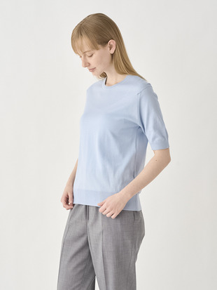 Round neck Short sleeved Sweater | NELL | 30G MODERN FIT