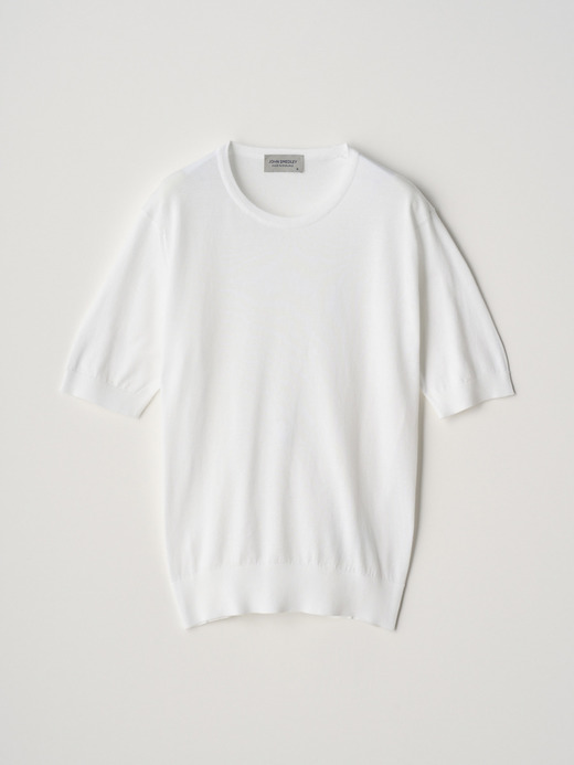 半袖コットンニットプルオーバー | NELL | 30G MODERN FIT 詳細画像 WHITE 1