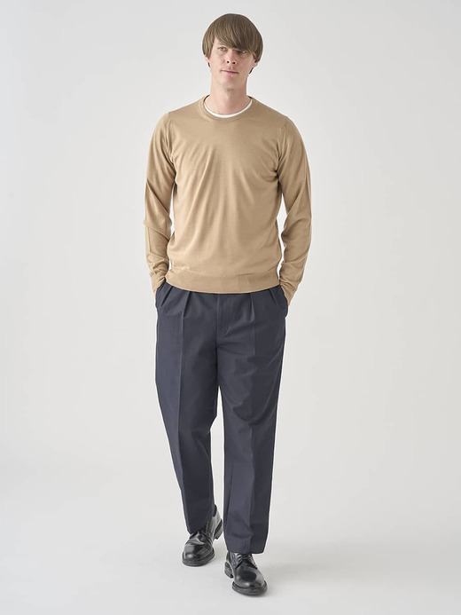 ［LUXURY FIBRES］カシミヤシルククルーネック長袖ニットプルオーバー | PAXEN | 30G EASY FIT 詳細画像 CAMEL 10