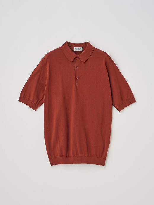 半袖コットンニットポロシャツ | REID | 30G MODERN FIT 詳細画像 BAKED RED 1