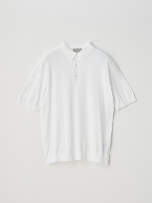 半袖コットンニットポロシャツ | REID | 30G MODERN FIT 詳細画像 WHITE 1