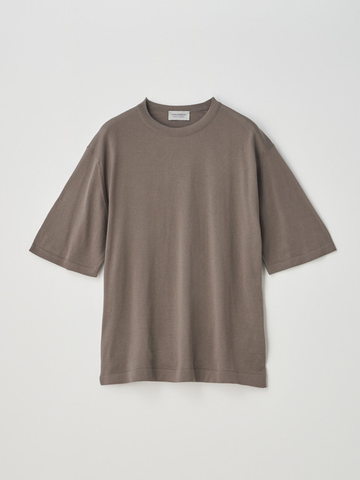 ウェルトヘム半袖コットンニットＴシャツ | S4676 | 30G 詳細画像 BEIGE MUSK 1