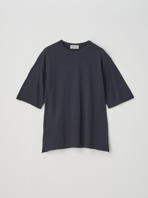 ウェルトヘム半袖コットンニットＴシャツ | S4676 | 30G 詳細画像 NAVY 2