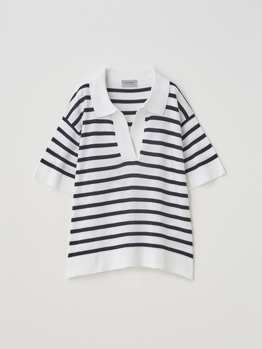 Striped Open welt hem Shirt | SOLA | 30G 詳細画像 NO2(SOLA) 2