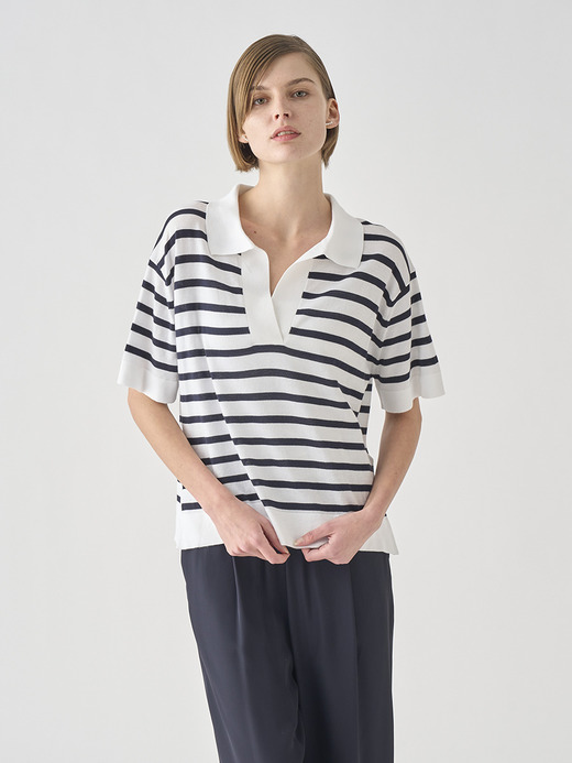 Striped Open welt hem Shirt | SOLA | 30G 詳細画像 NO2(SOLA) 4