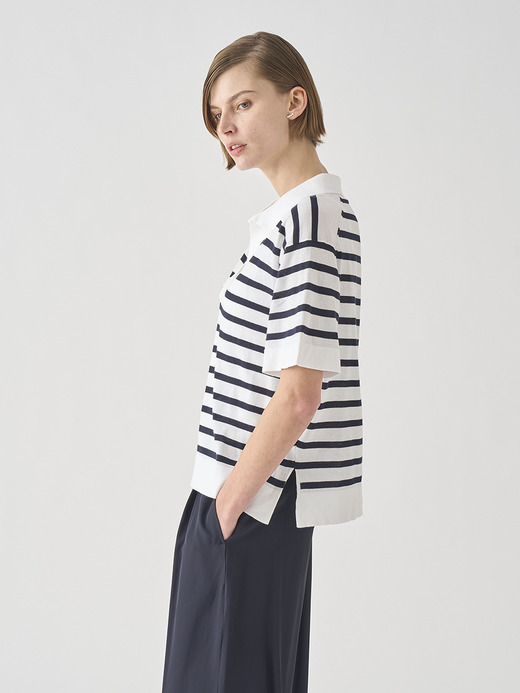 Striped Open welt hem Shirt | SOLA | 30G 詳細画像 NO2(SOLA) 5