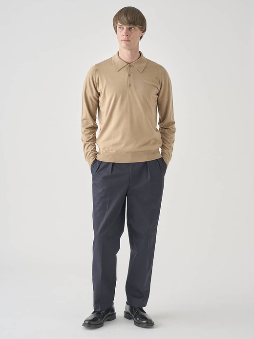 ［LUXURY FIBRES］カシミヤシルク長袖ニットポロシャツ | TOBY | 30G EASY FIT 詳細画像 CAMEL 10