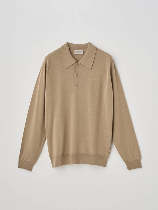 ［LUXURY FIBRES］カシミヤシルク長袖ニットポロシャツ | TOBY | 30G EASY FIT 詳細画像 CAMEL 2