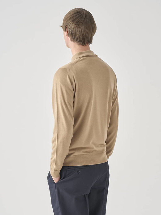 ［LUXURY FIBRES］カシミヤシルク長袖ニットポロシャツ | TOBY | 30G EASY FIT 詳細画像 CAMEL 6