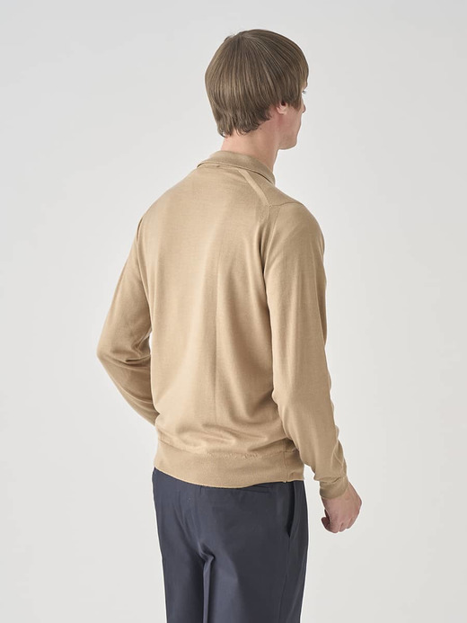 ［LUXURY FIBRES］カシミヤシルク長袖ニットポロシャツ | TOBY | 30G EASY FIT 詳細画像 CAMEL 7