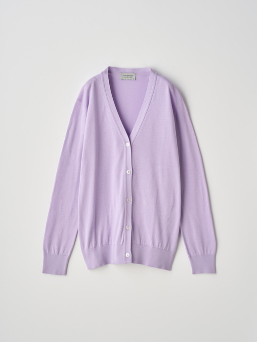 Ｖネック長袖コットンニットカーディガン | YASMIN | 30G MODERN FIT 詳細画像 LILAC BREEZE 1